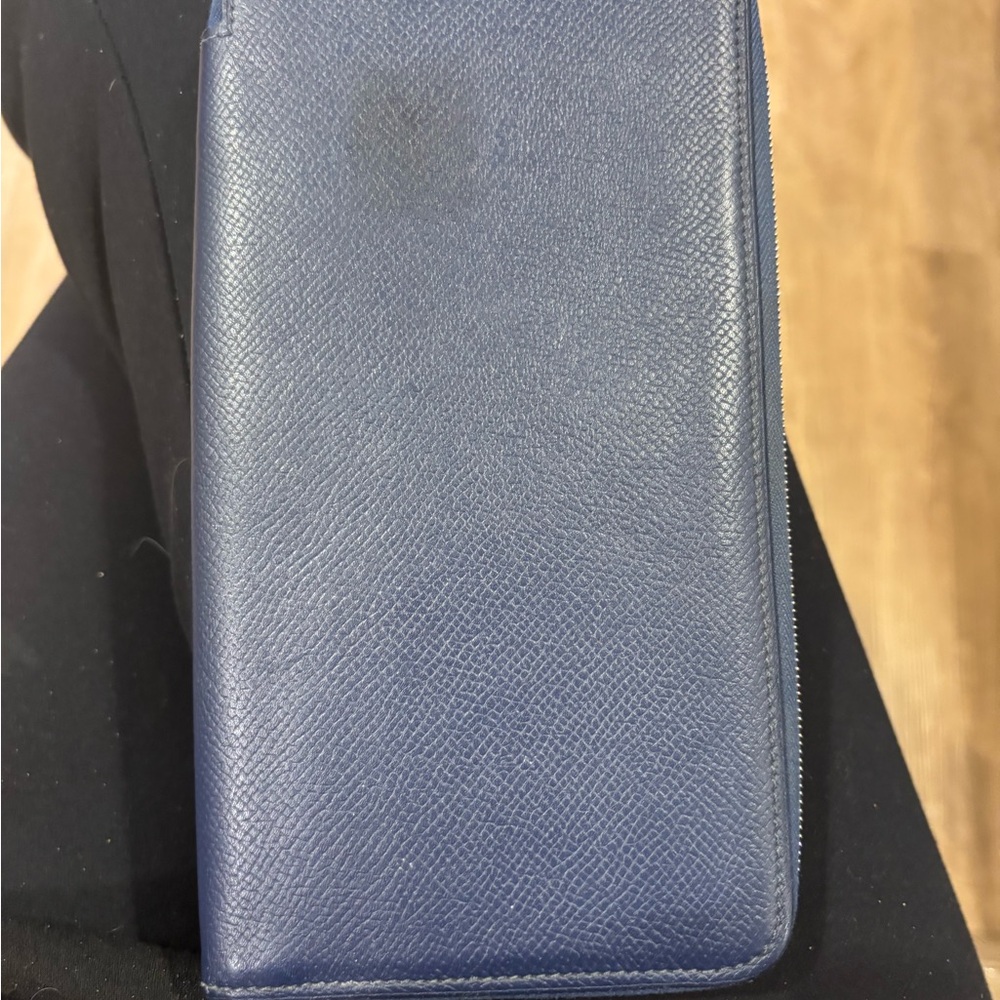 Hermes Blue Zipped Wallet NWOT